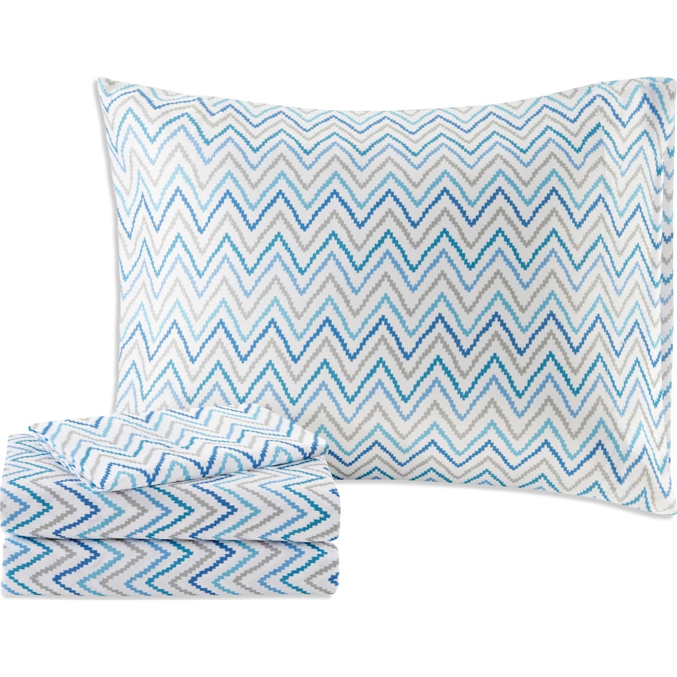 delilah blue twin bedding set   