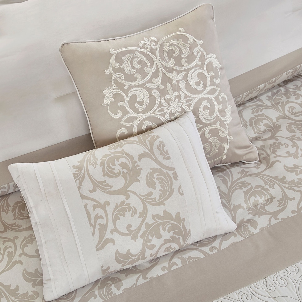 delphine light brown california king bedding set   