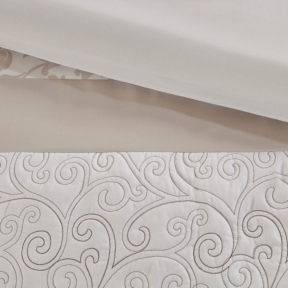 delphine light brown california king bedding set   