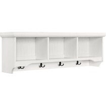 deluz white entryway storage shelf   