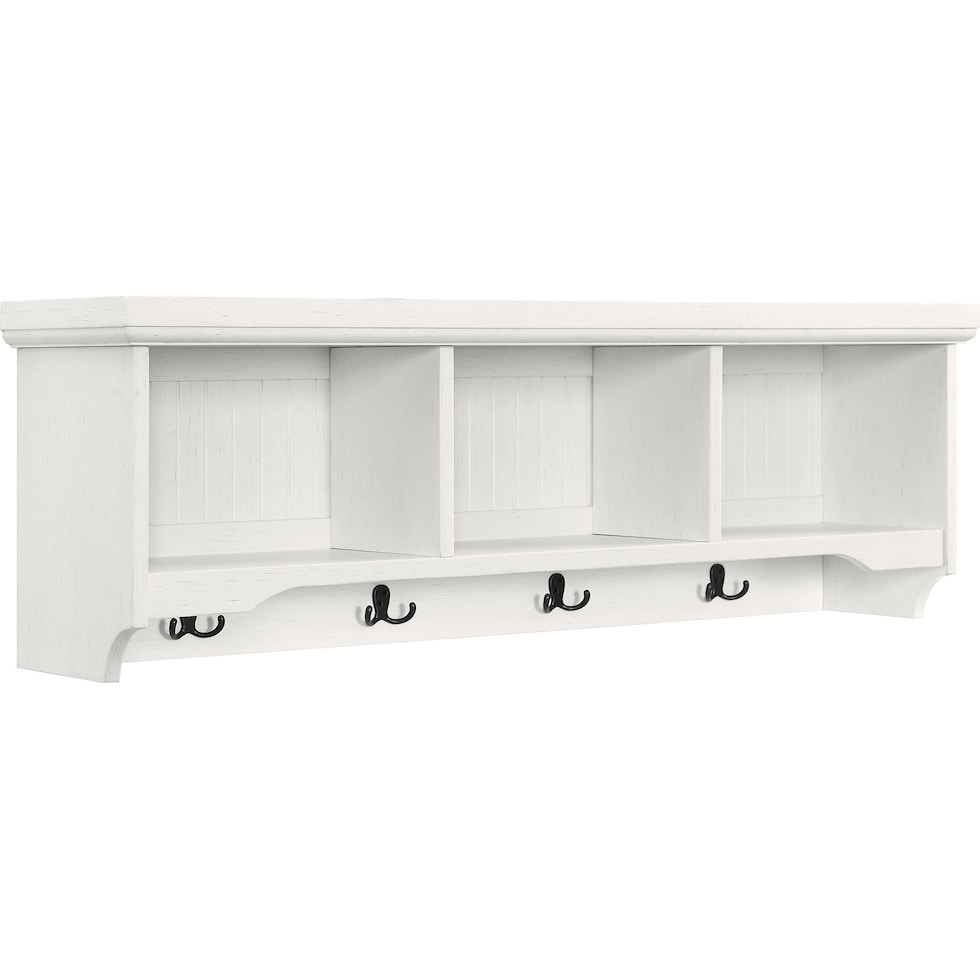 deluz white entryway storage shelf   