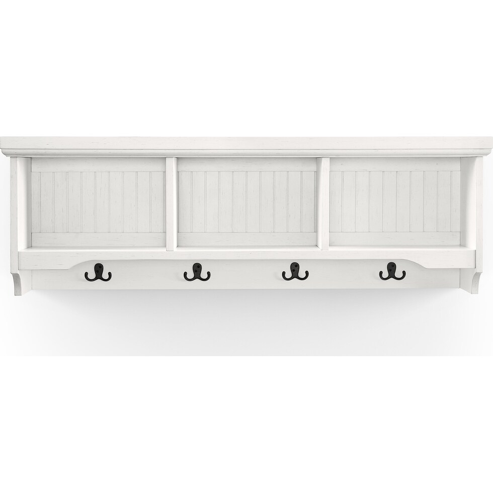 deluz white entryway storage shelf   
