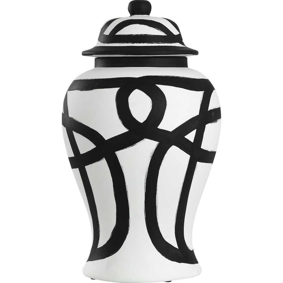 demeter black white jar   