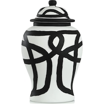 demeter black white jar   