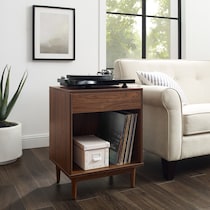 dennis dark brown end table   
