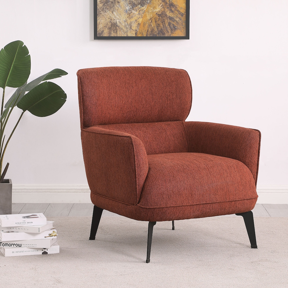 derek orange accent chair   