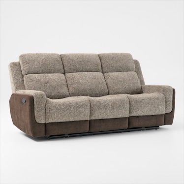 Desmond Manual Reclining Sofa and Loveseat with Console Set