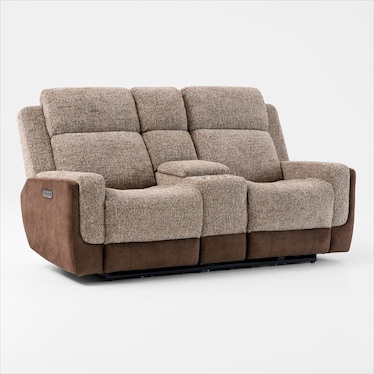 Desmond Dual-Power Reclining Loveseat with Console