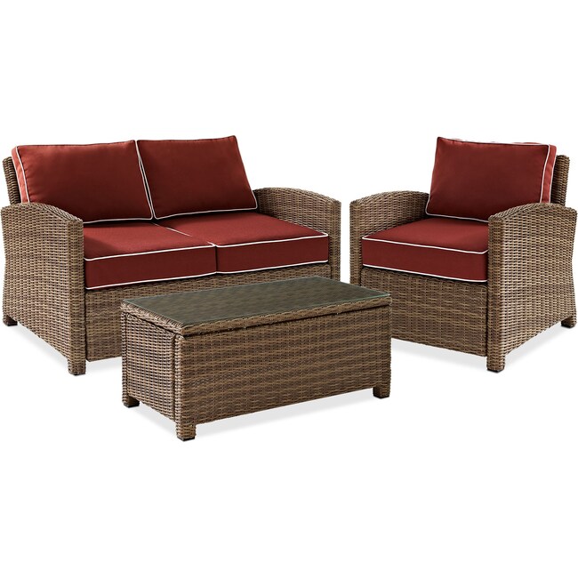 Outdoor Furniture - Destin Outdoor Loveseat, Chair and Coffee Table Set