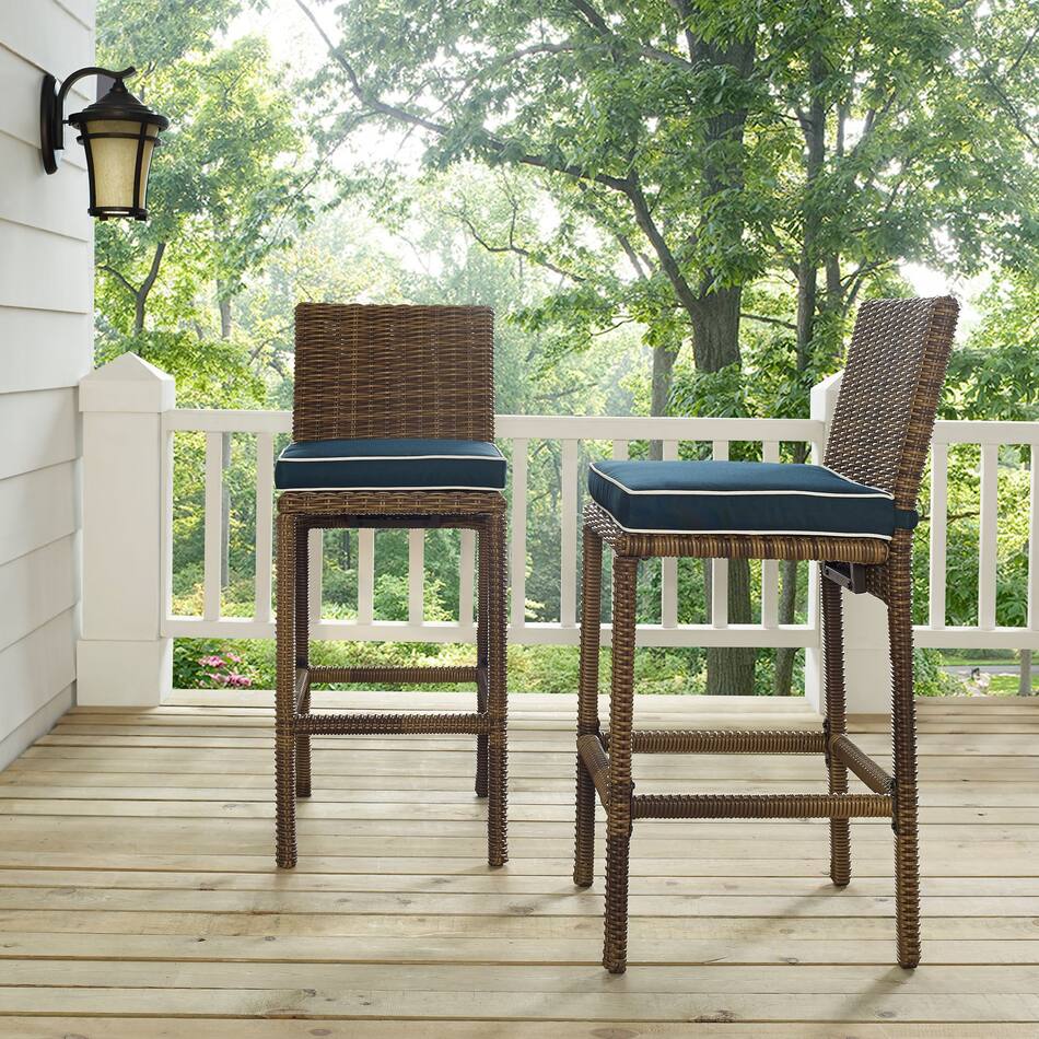 Destin Outdoor Set of 2 Bar Stools Blue Value City Furniture