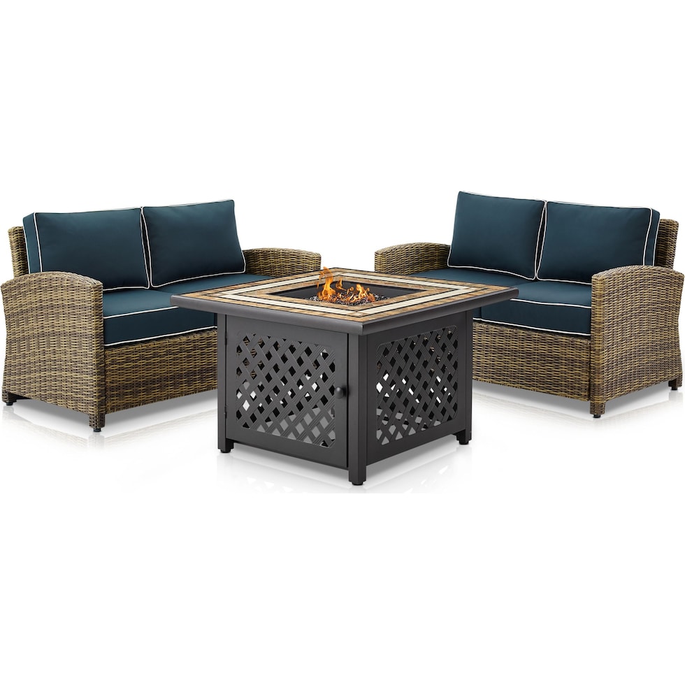 destin blue outdoor loveseat set   