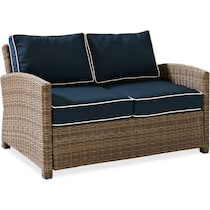 destin blue outdoor loveseat set   