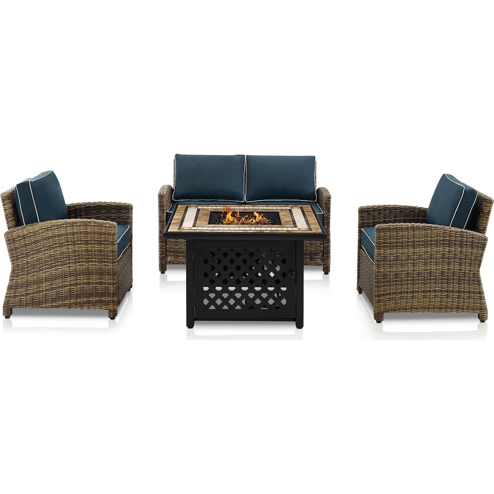 destin blue outdoor loveseat set   