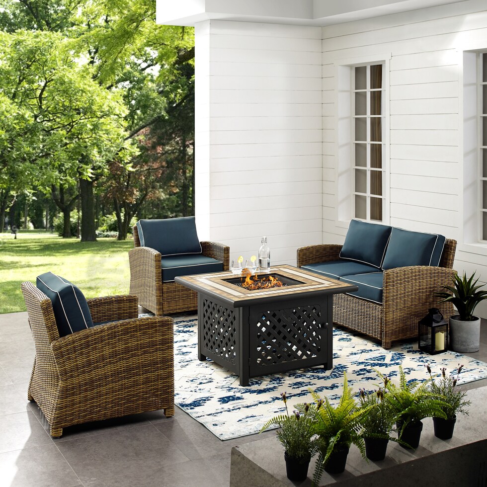 destin blue outdoor loveseat set   