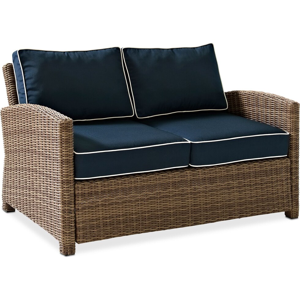 destin blue outdoor loveseat set   