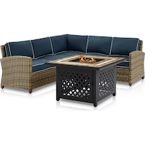 destin blue outdoor sectional set   