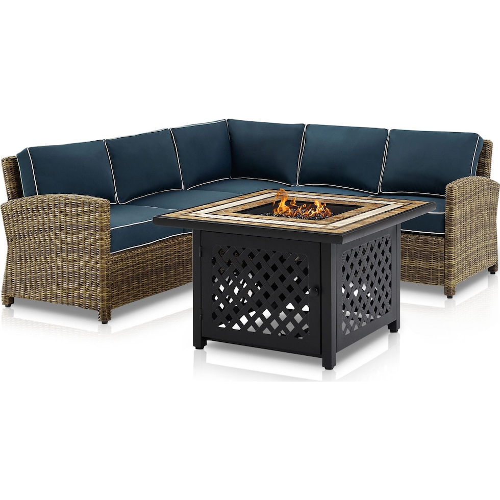destin blue outdoor sectional set   