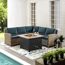 destin blue outdoor sectional set   