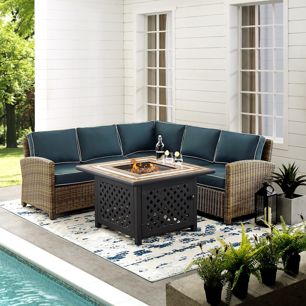 destin blue outdoor sectional set   