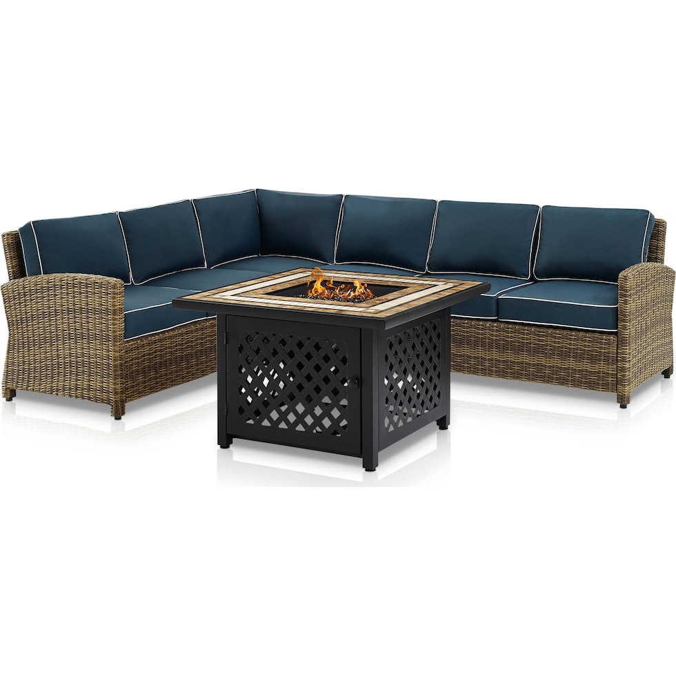 destin blue outdoor sectional set   