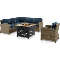 destin blue outdoor sectional set   
