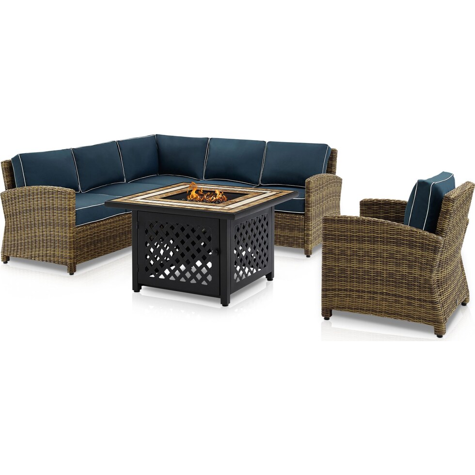 destin blue outdoor sectional set   