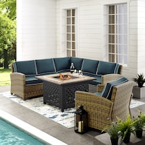 destin blue outdoor sectional set   