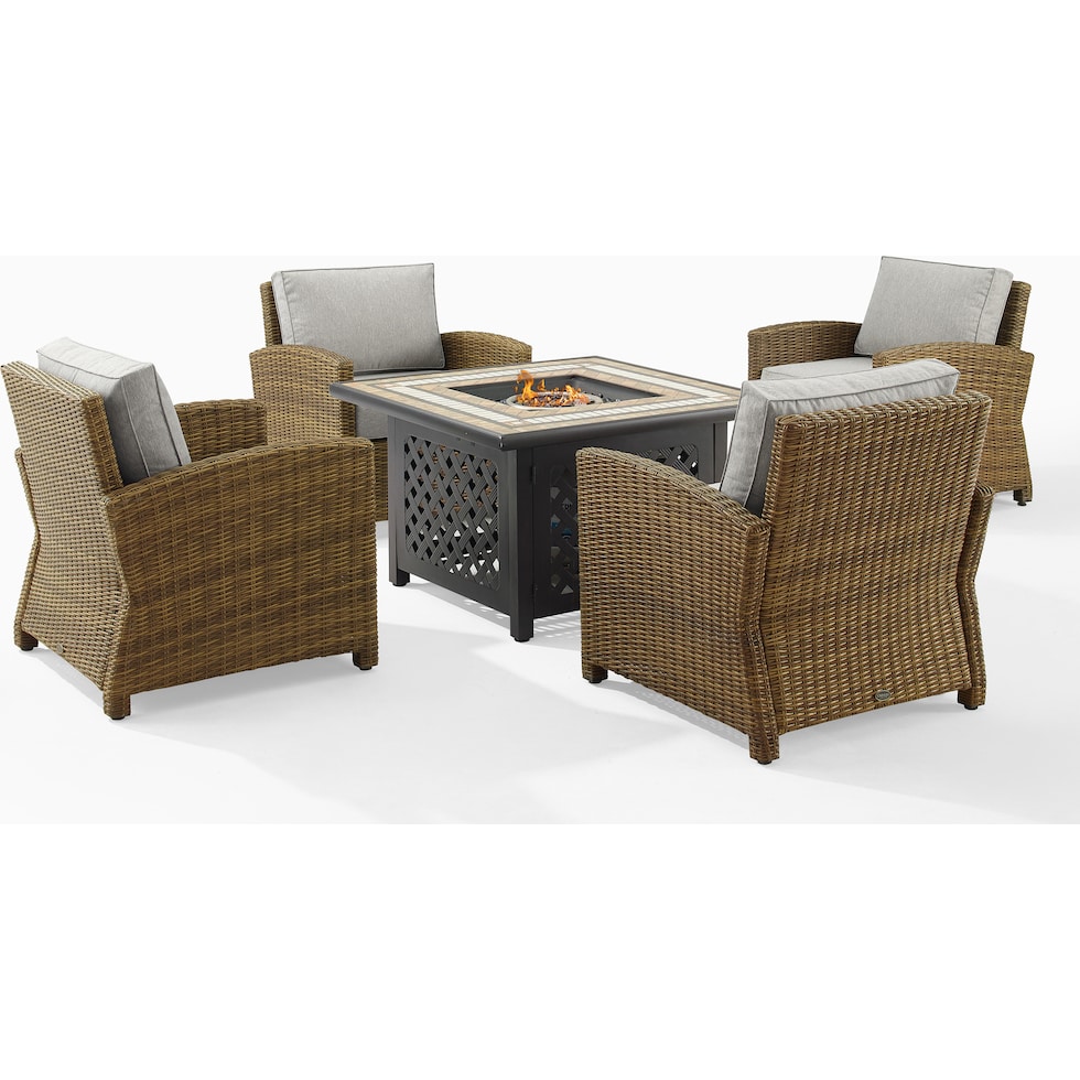 destin brown gray outdoor chair set   