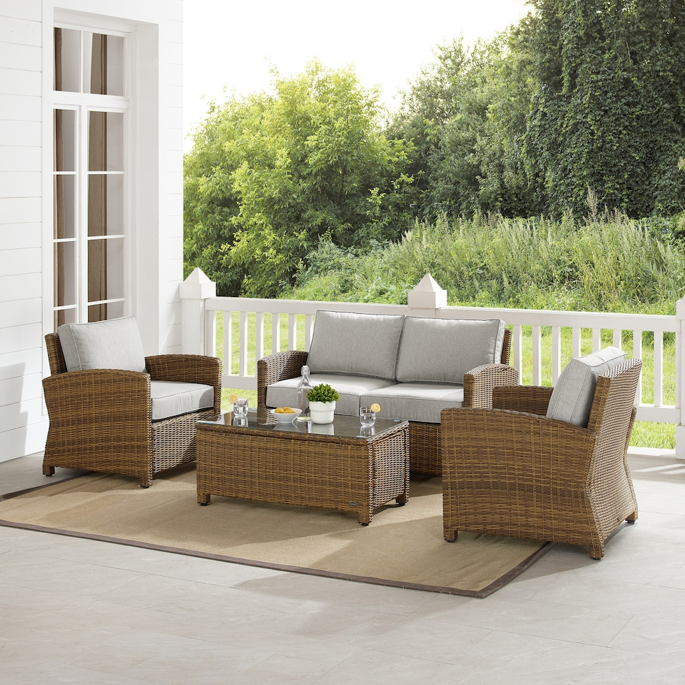 destin brown gray outdoor loveseat set   
