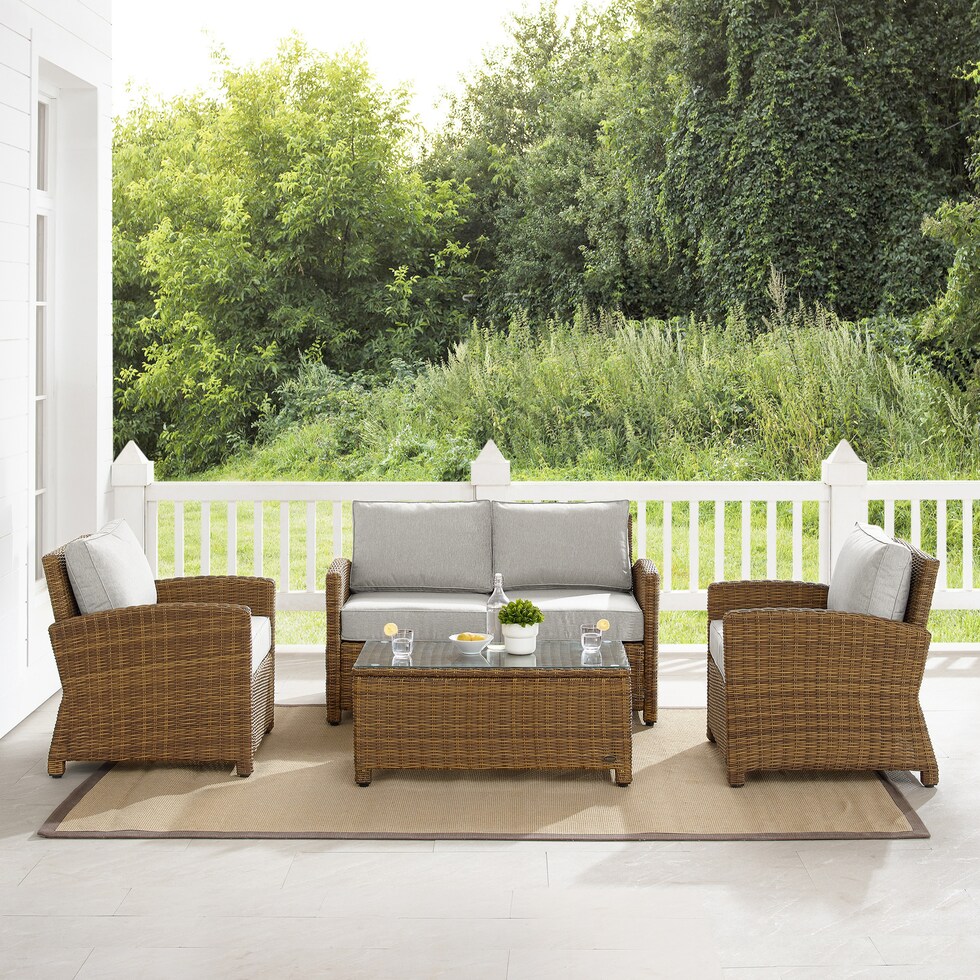 destin brown gray outdoor loveseat set   