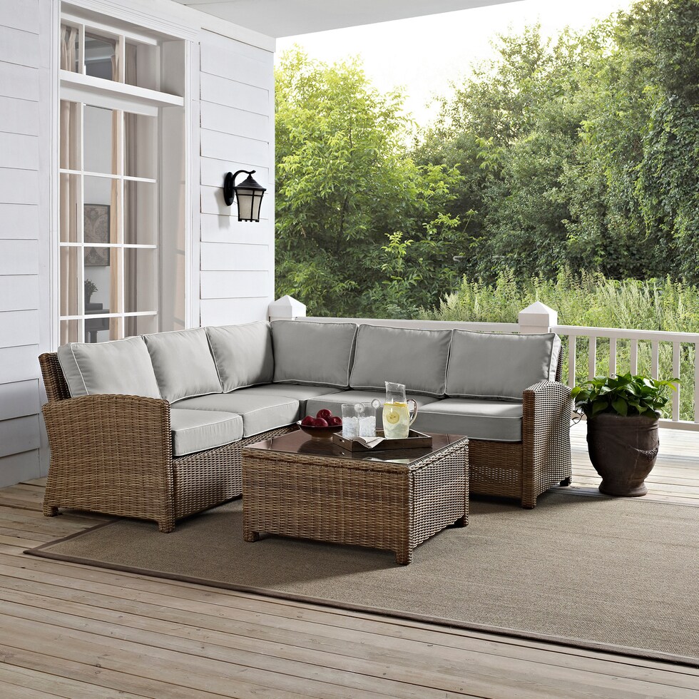 destin brown gray outdoor sectional set   
