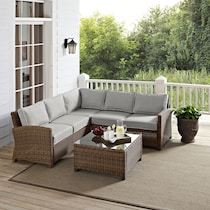 destin brown gray outdoor sectional set   