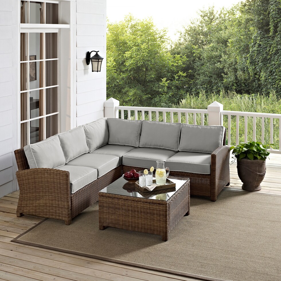 destin brown gray outdoor sectional set   