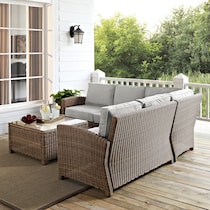destin brown gray outdoor sectional set   