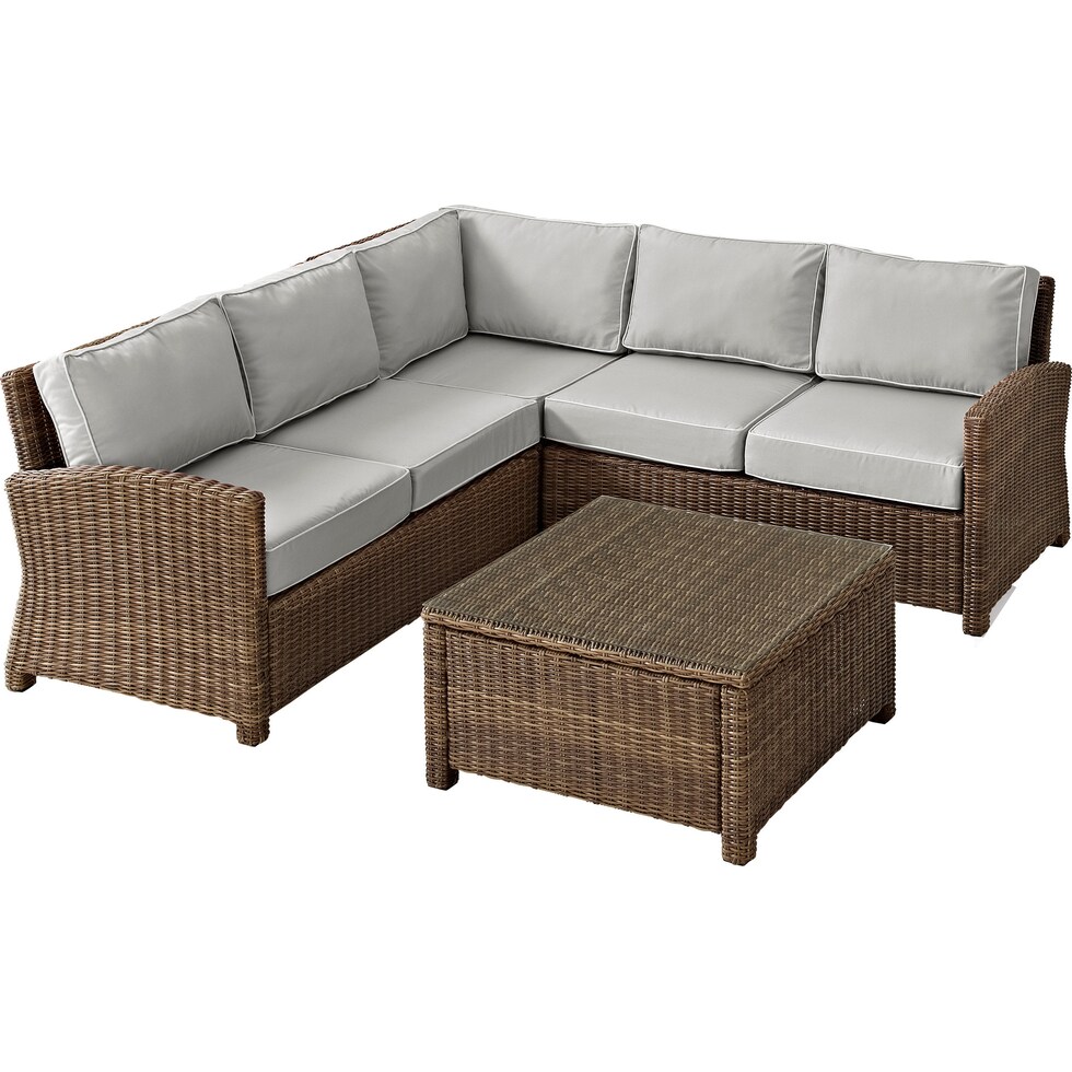 destin brown gray outdoor sectional set   