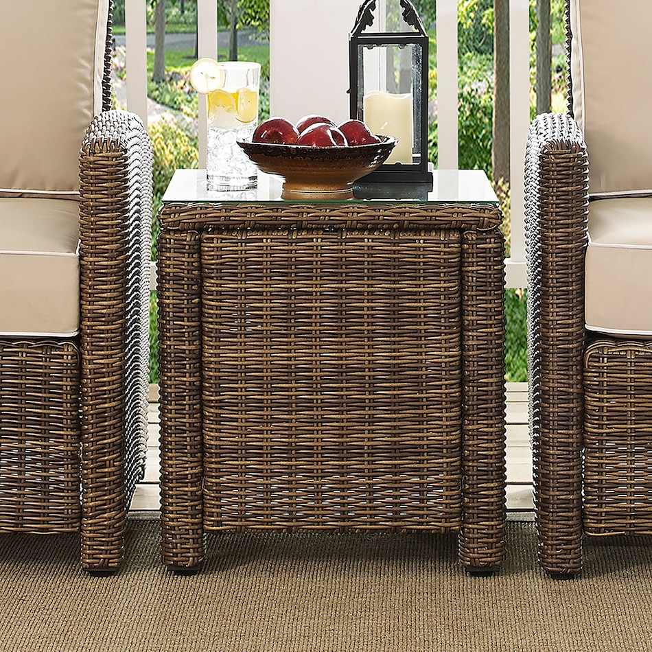 destin dark brown outdoor end table   