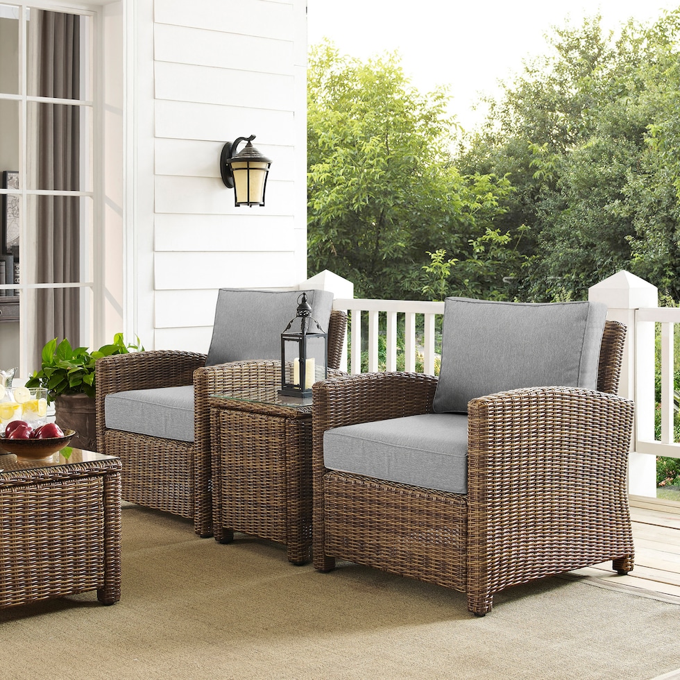 destin gray and brown outdoor chair set   