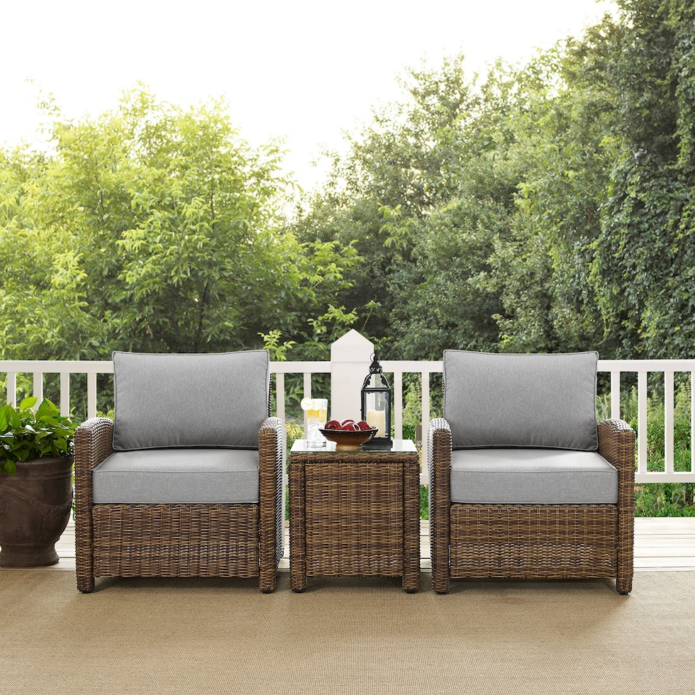 destin gray and brown outdoor chair set   