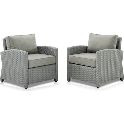 Destin Set of 2 Outdoor Chairs - Gray