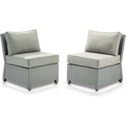 Destin Set of 2 Outdoor Armless Chairs