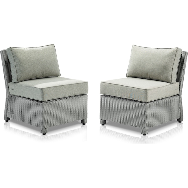 Outdoor Furniture - Destin Set of 2 Outdoor Armless Chairs