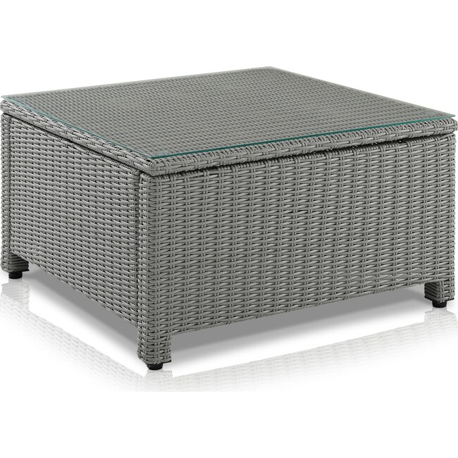 Outdoor Furniture - Destin Outdoor Square Coffee Table - Gray