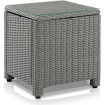 destin gray outdoor end table   