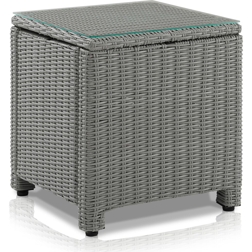 destin gray outdoor end table   