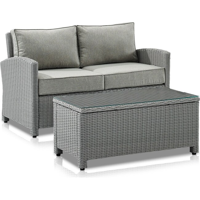 Outdoor Furniture - Destin Outdoor Loveseat and Coffee Table Set