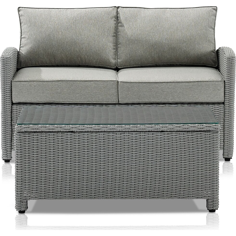 destin gray outdoor loveseat set   