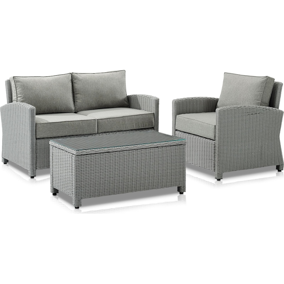 destin gray outdoor loveseat set   