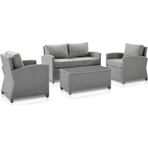destin gray outdoor loveseat set   