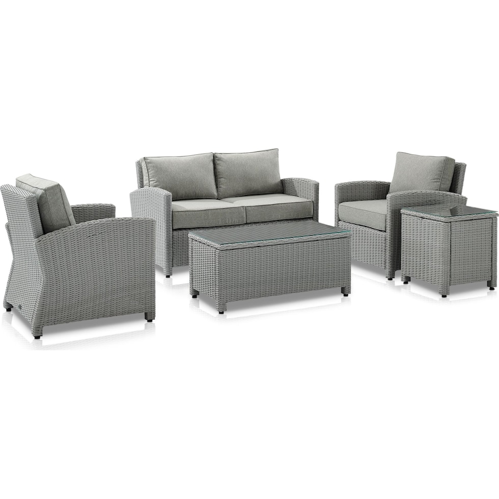 destin gray outdoor loveseat set   
