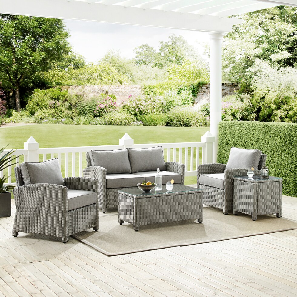 destin gray outdoor loveseat set   